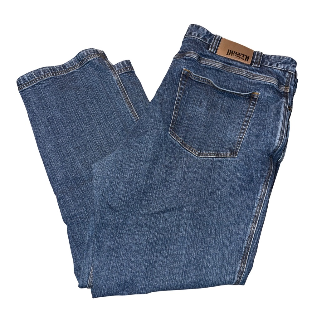 Duluth Trading Co Flex Ballroom Jeans 44x30 Blue Relaxed Fit Stretch Denim